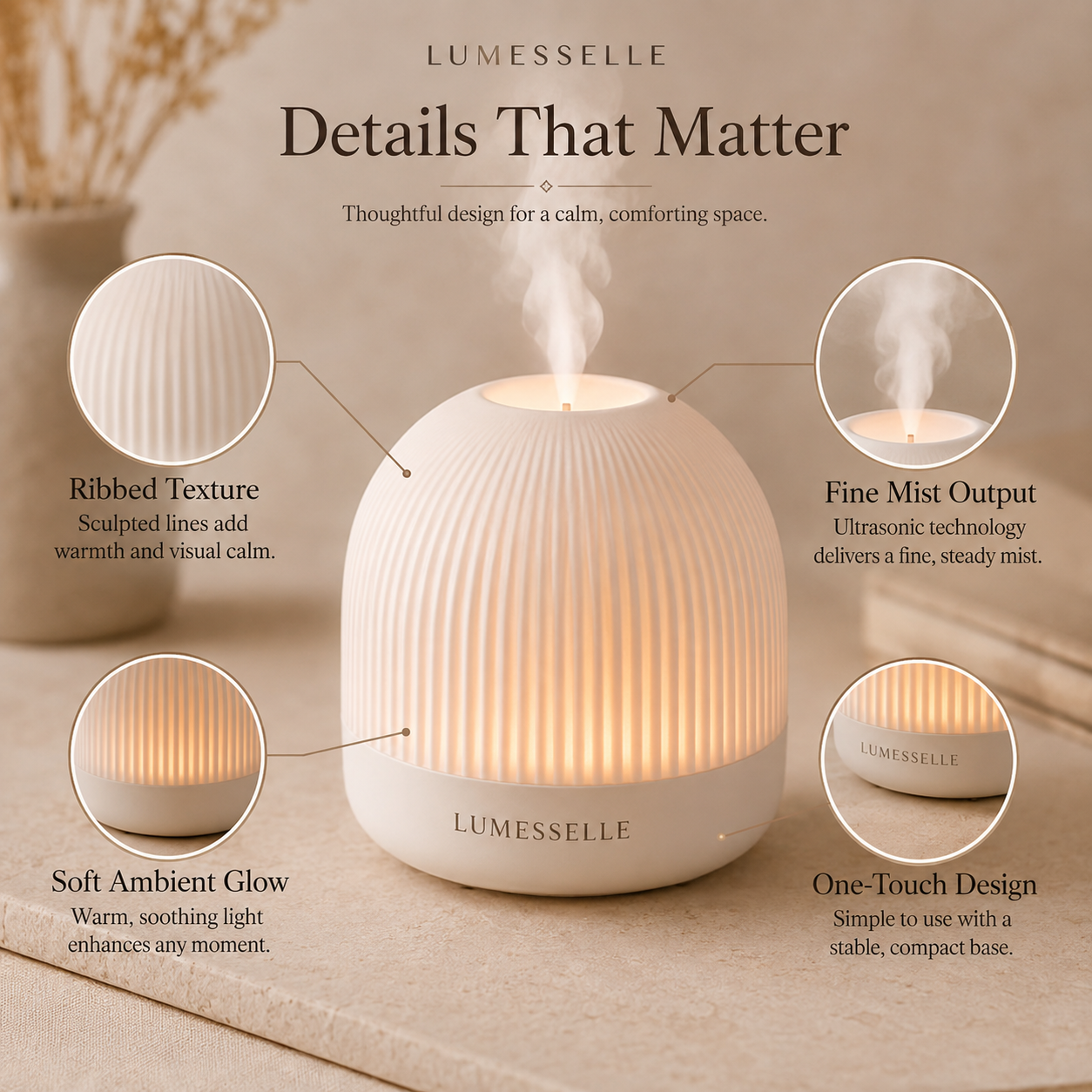 Lumesselle®QuietGlow Bedside Diffuser