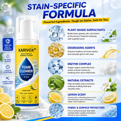 Foam No-Rinse Cleaner — One Foam, More Surfaces for Tough Stains, Sofas, Carpets, Upholstery & Car Interiors