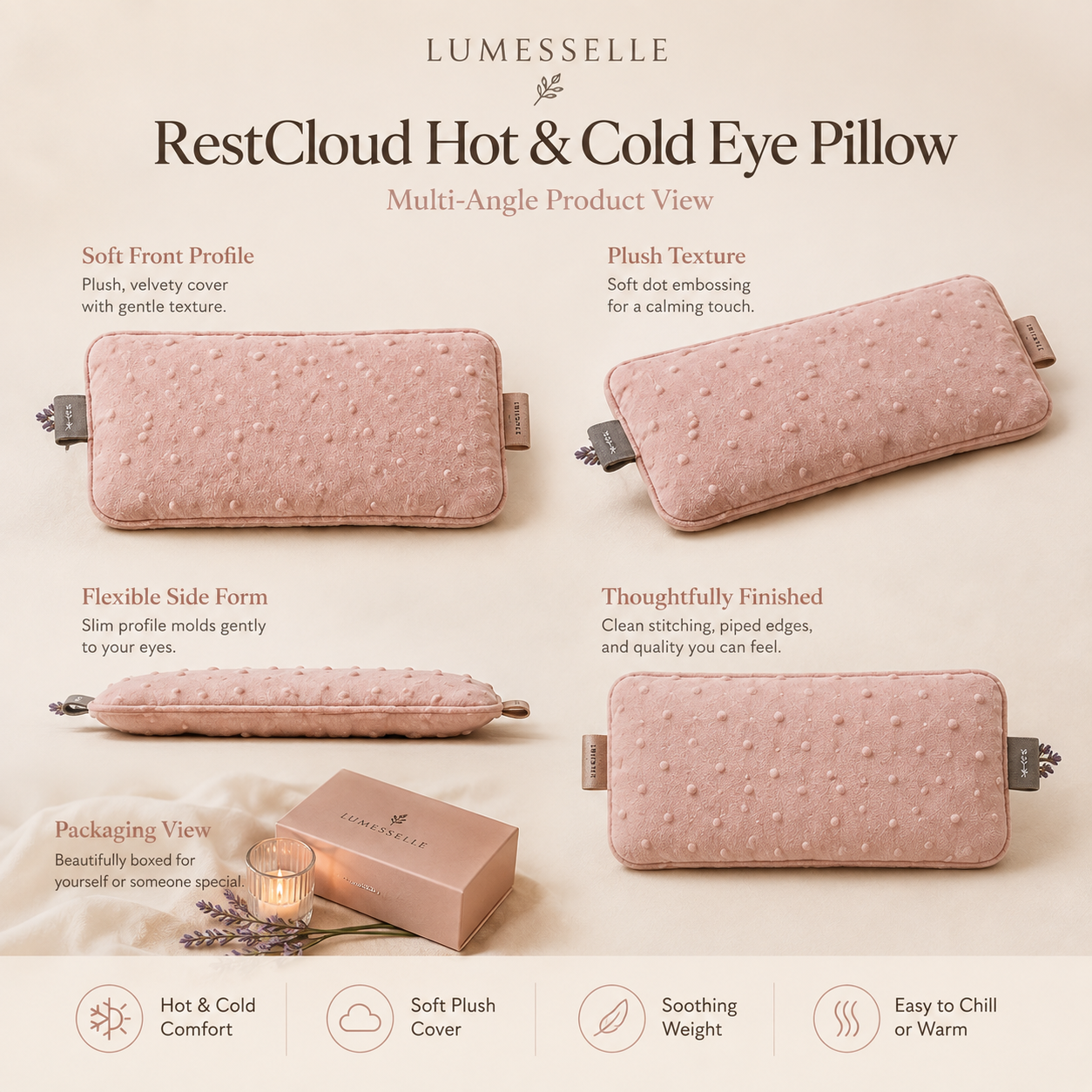 Lumesselle®RestCloud Hot & Cold Eye Pillow