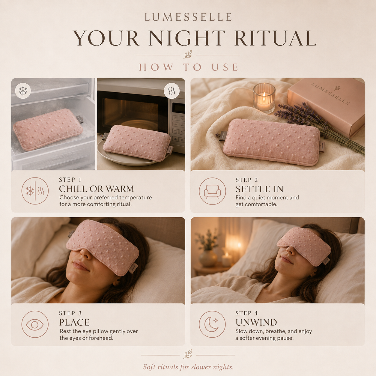 Lumesselle®RestCloud Hot & Cold Eye Pillow