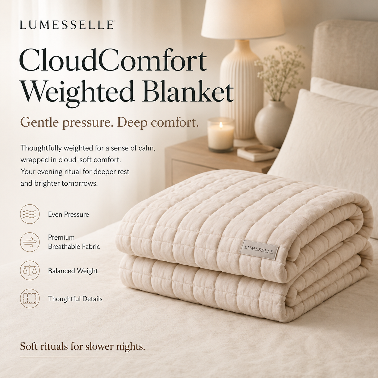 Lumesselle®CloudComfort Weighted Blanket