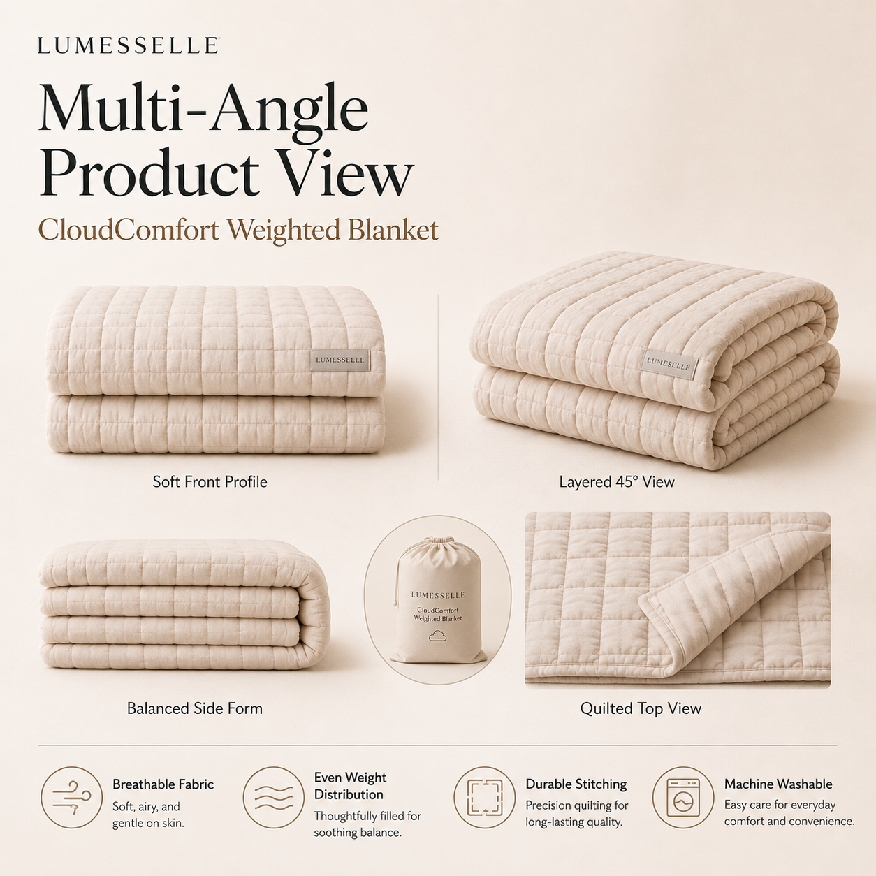 Lumesselle®CloudComfort Weighted Blanket