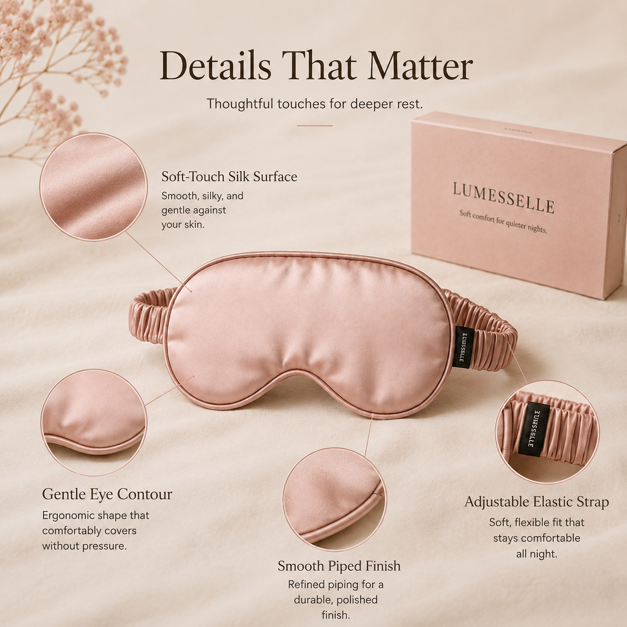 Lumesselle®CloudSoft Silk Sleep Mask