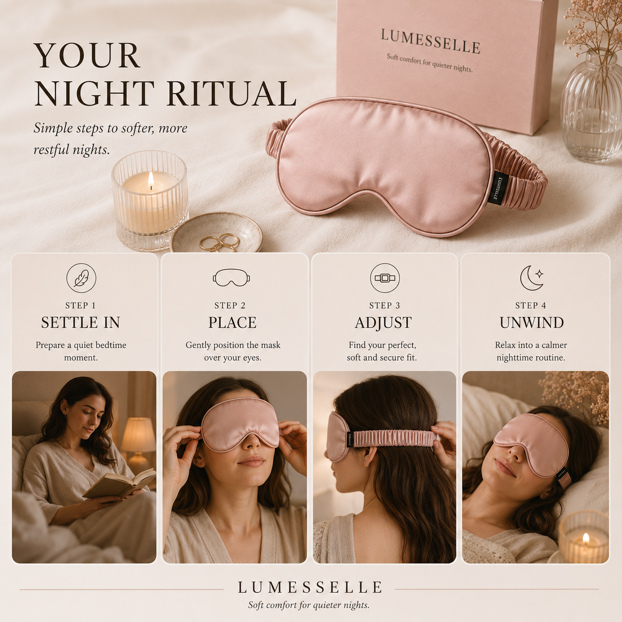 Lumesselle®CloudSoft Silk Sleep Mask