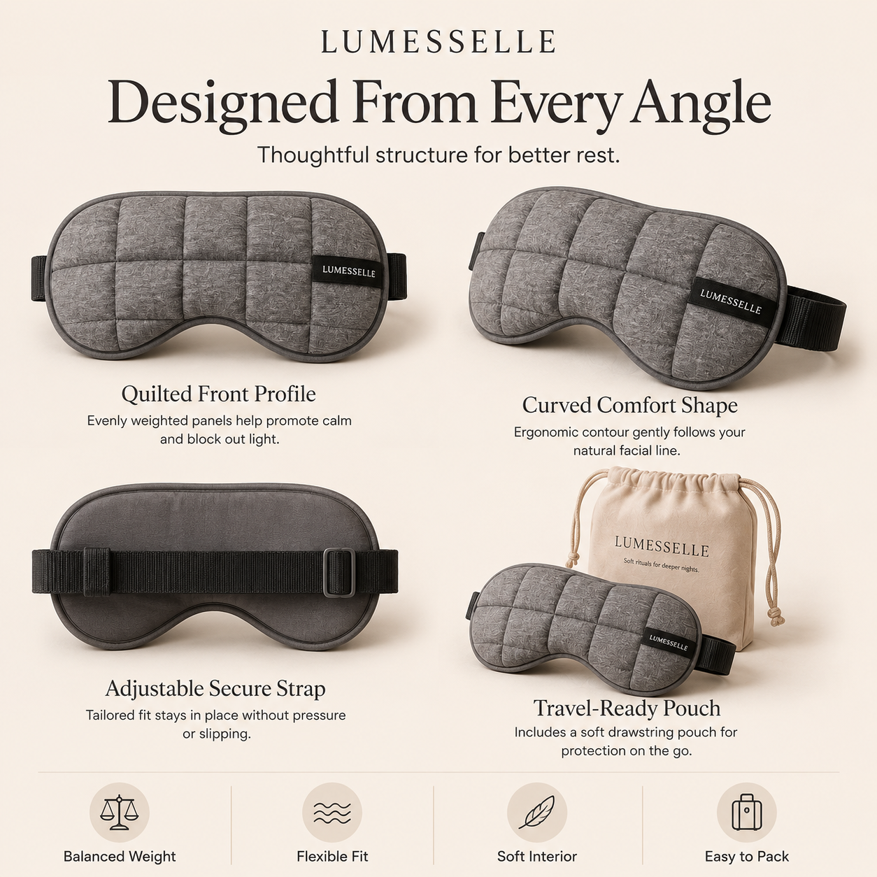 Lumesselle®DreamWeight Weighted Eye Mask