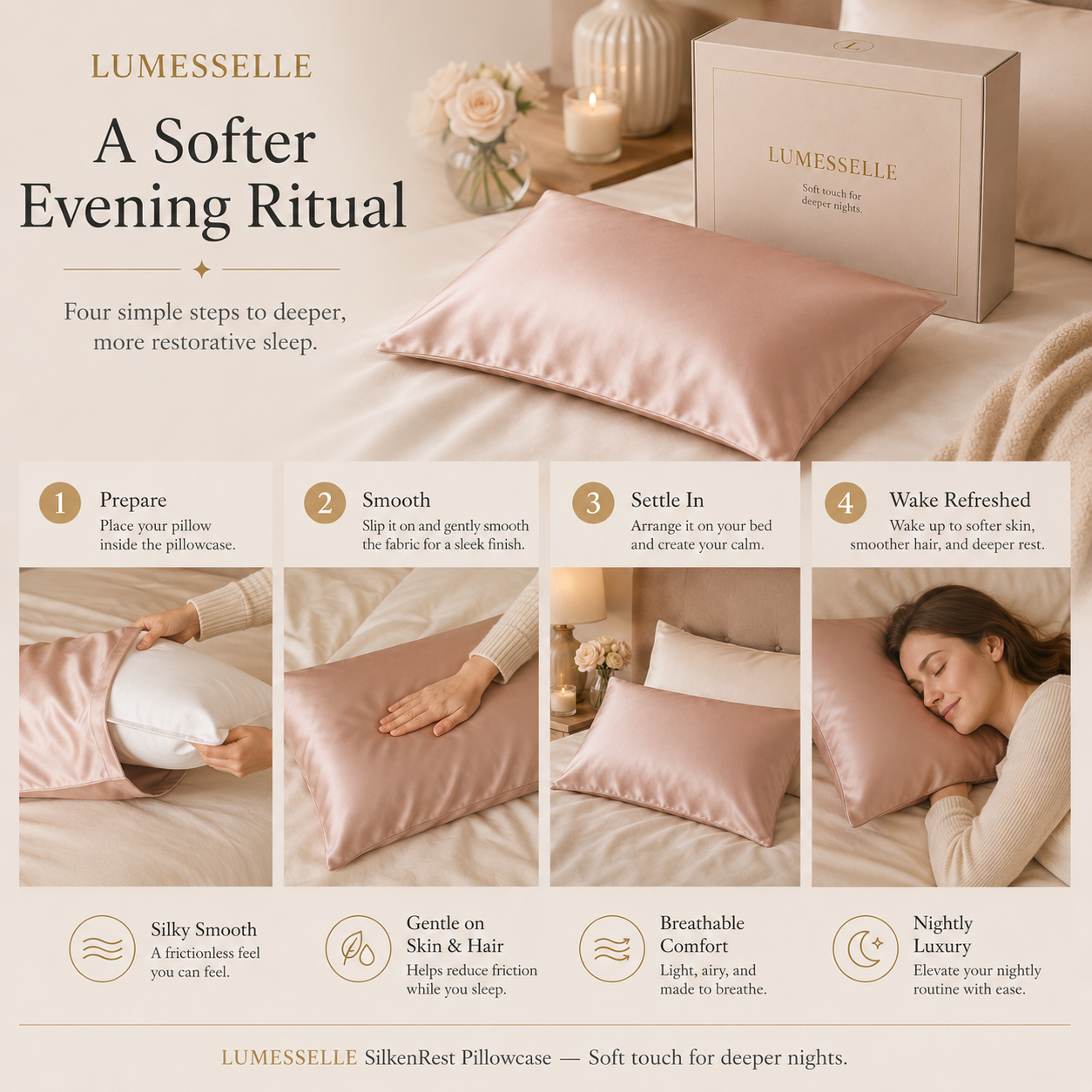 Lumesselle®SilkenRest Pillowcase