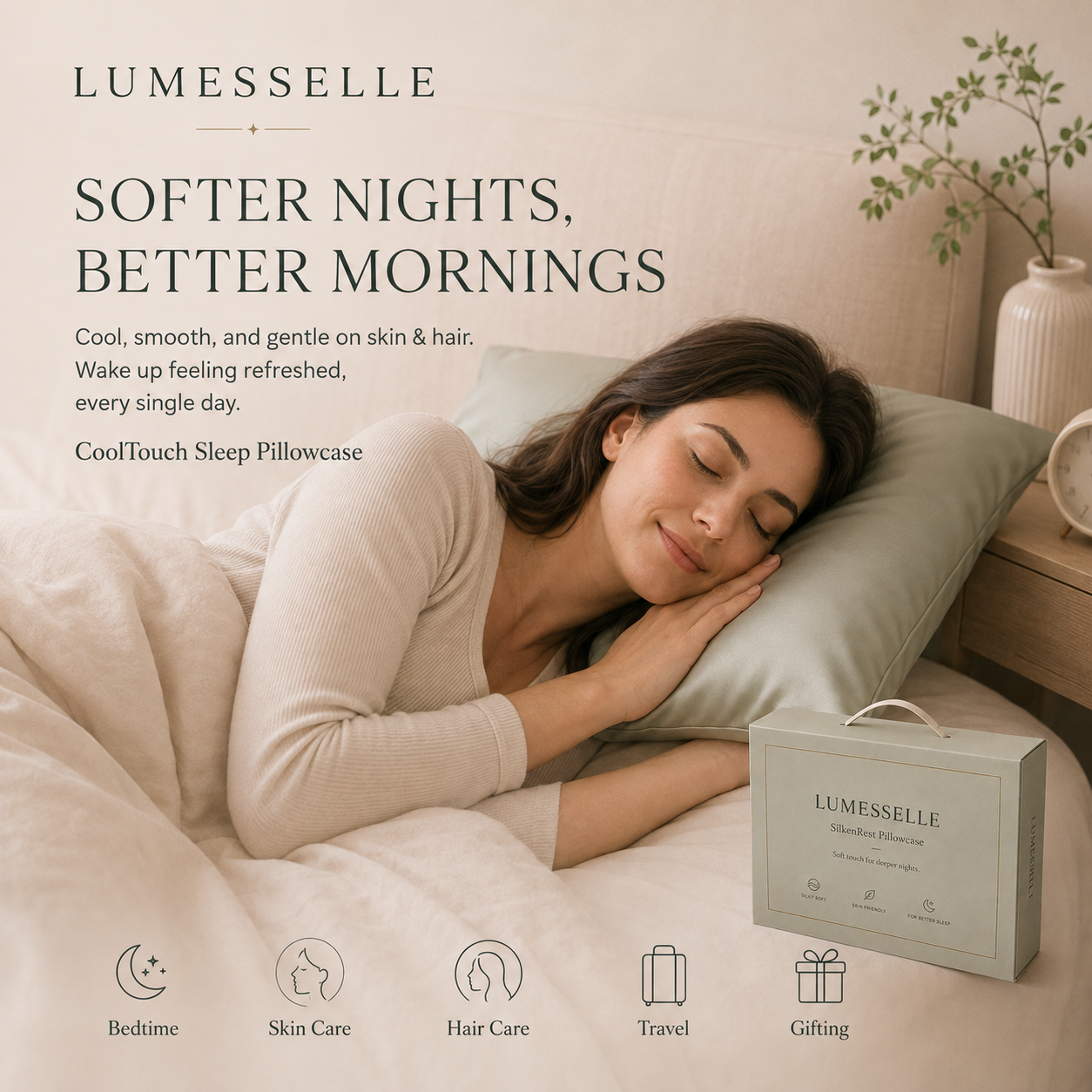 Lumesselle®CoolTouch Sleep Pillowcase