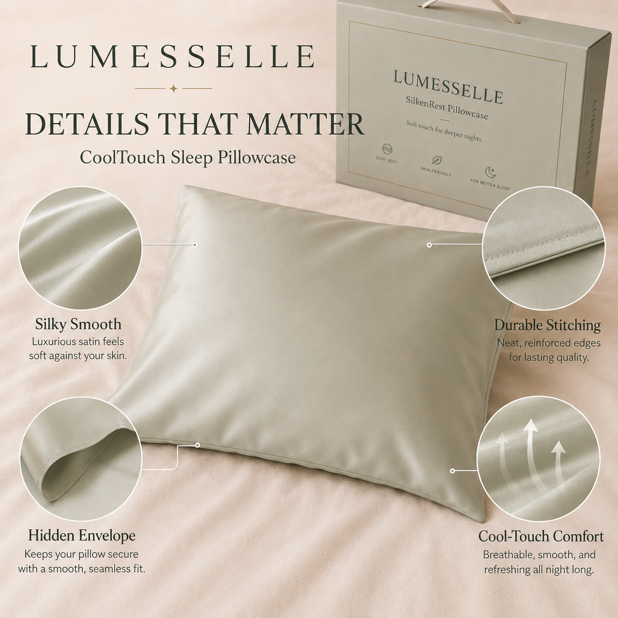 Lumesselle®CoolTouch Sleep Pillowcase