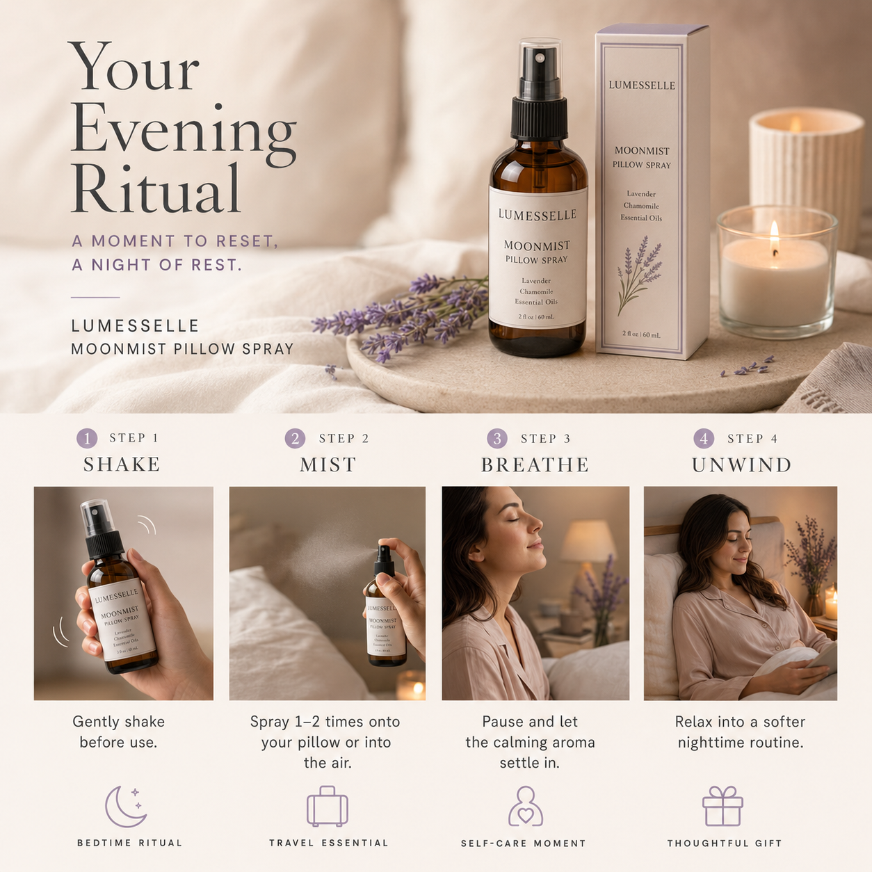 Lumesselle®MoonMist Pillow Spray