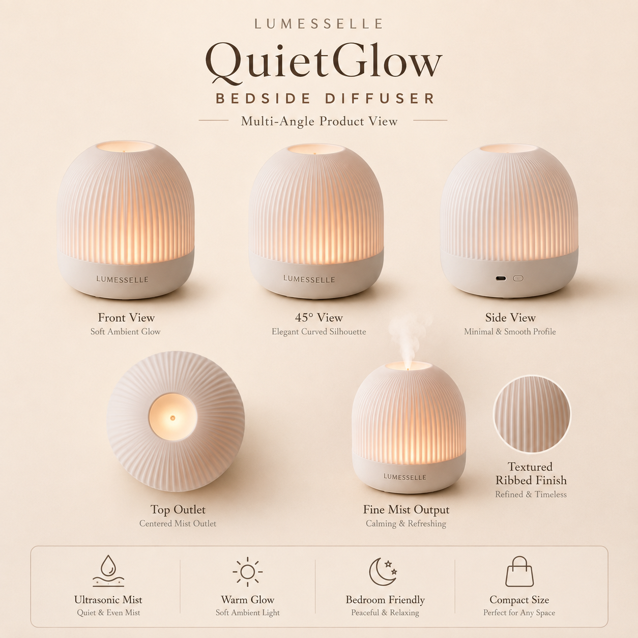 Lumesselle®QuietGlow Bedside Diffuser