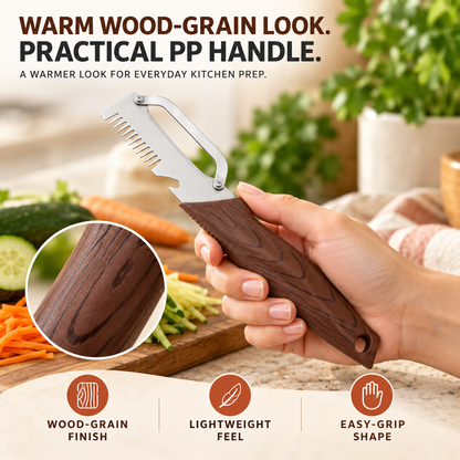 3-in-1 Fruit & Veggie Peeler with Bottle Opener Sharp Stainless Steel Ergonomic Non-Slip Grip for Effortless Peeling